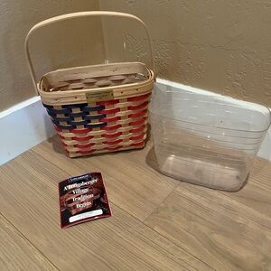 Longaberger American 🇺🇸 Flag Basket with Plastic liner included